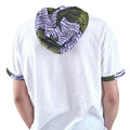 T-shirt Enfant Blanc avec Détails Wax Violet et Kaki