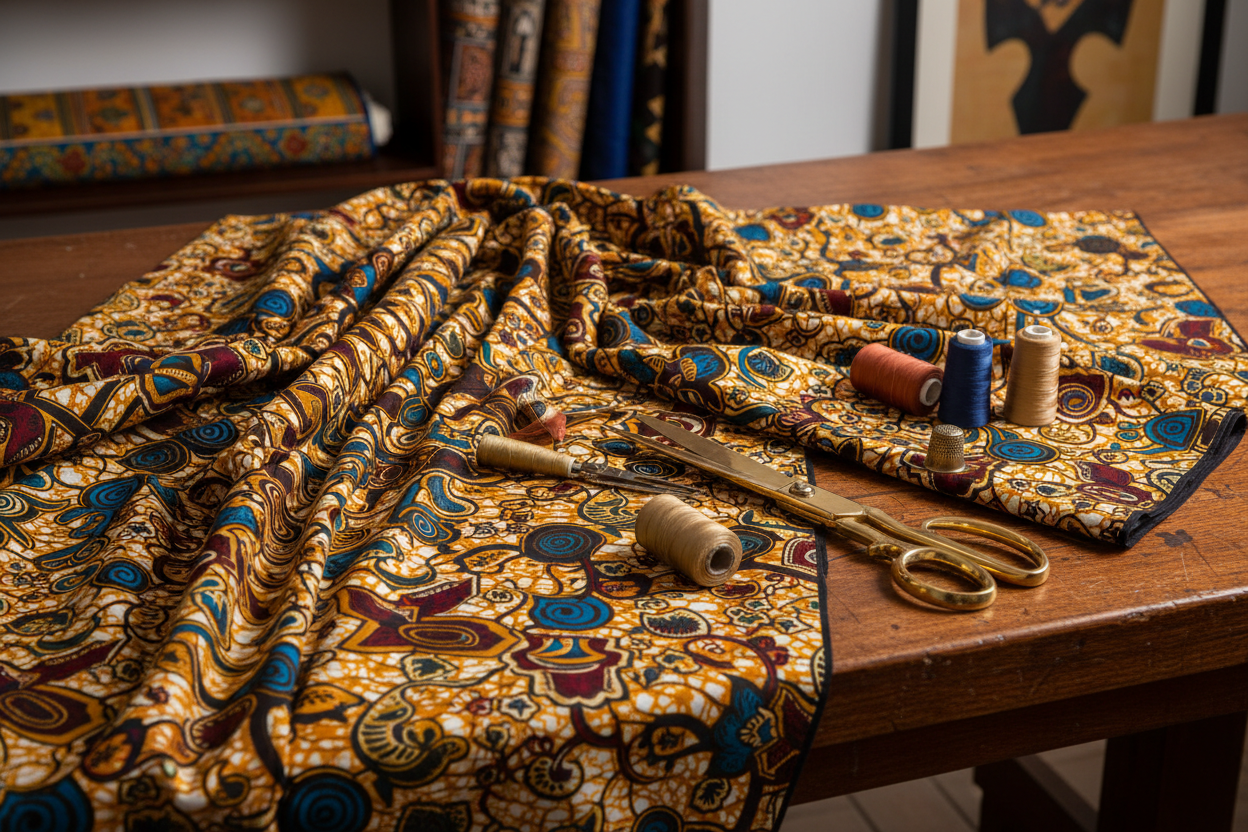 Image tissus wax et couture